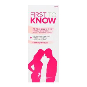 2 x Ultra Early Blood Pregnancy Tests : First to Know (10 mIU)