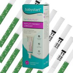 Trying to Conceive Fertility Bundle ( 30 OPK + 20 Ultra Early Preg + Babystart FertilSafe Plus Fertility Lubricant)