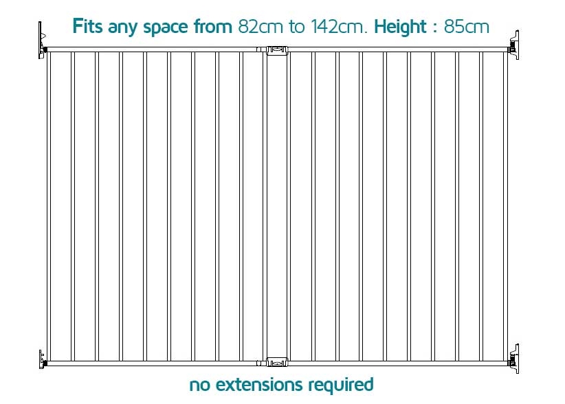 babasafe tall & wide baby gate diagram